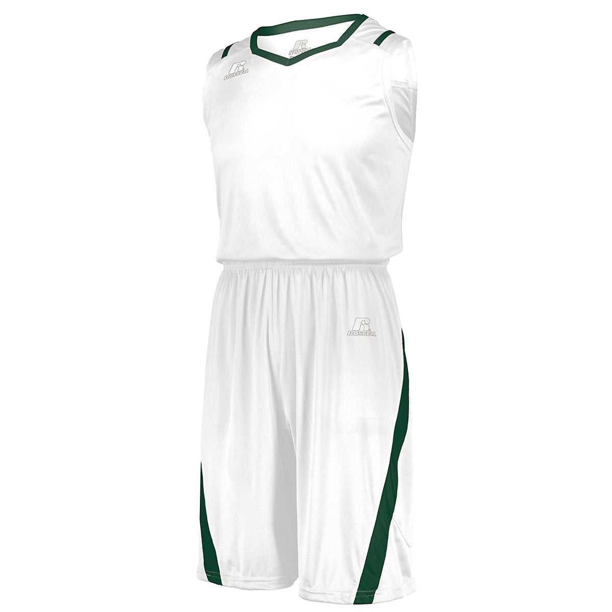 Russell 3B1X2M Athletic Cut Jersey - White Dark Green - HIT a Double