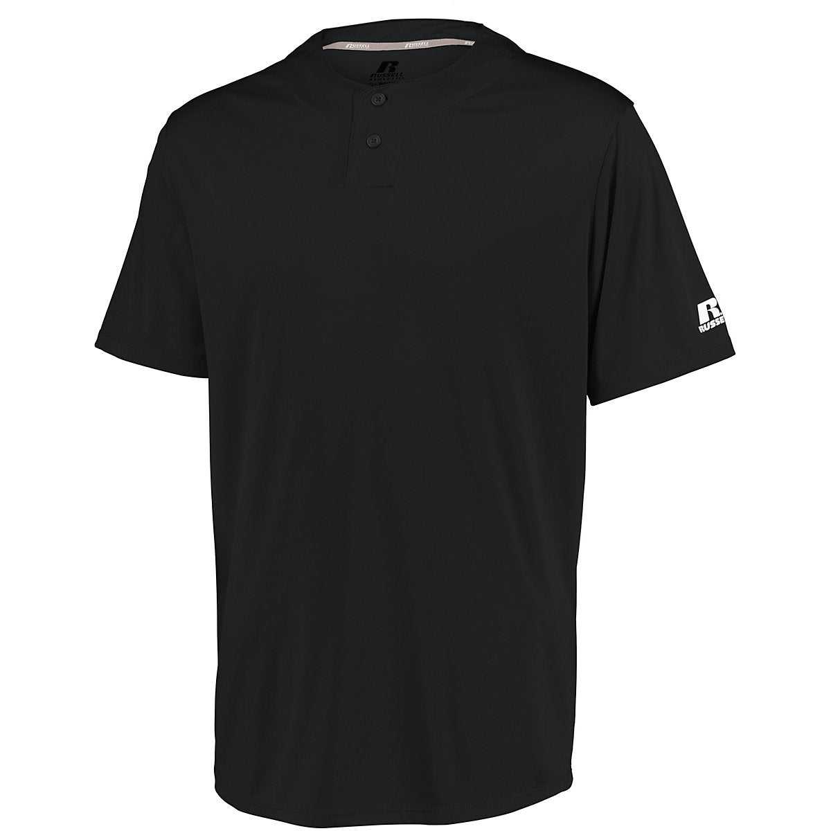 Russell 3R7X2B Youth Performance Two-Button Solid Jersey - Black - HIT a Double