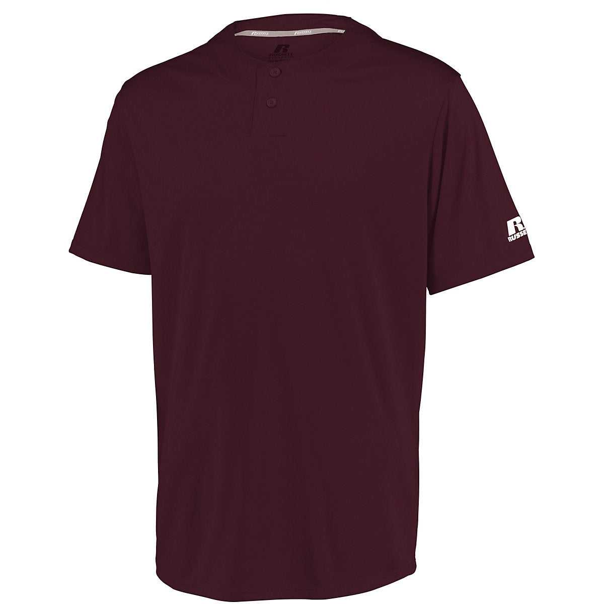 Russell 3R7X2M Performance Two-Button Solid Jersey - Maroon - HIT a Double