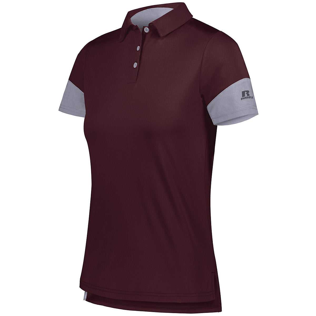 Russell 400PSX Ladies Hybrid Polo - Maroon Steel - HIT a Double