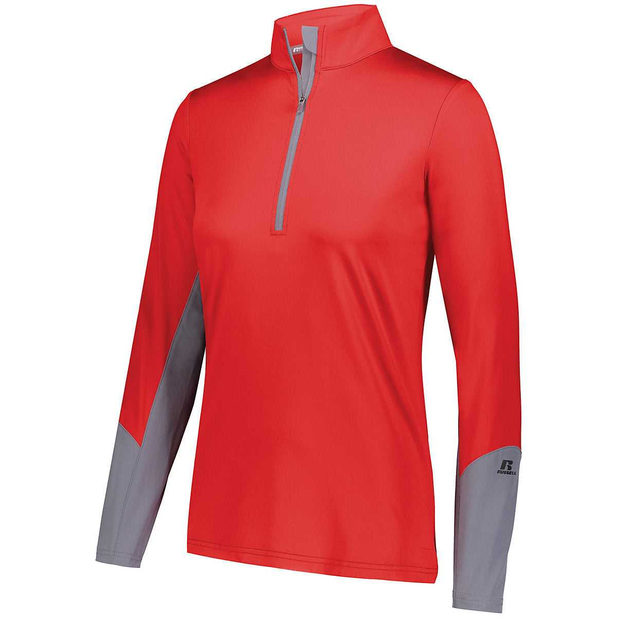 Russell 401PSX Ladies Hybrid Pullover - True Red Steel - HIT a Double