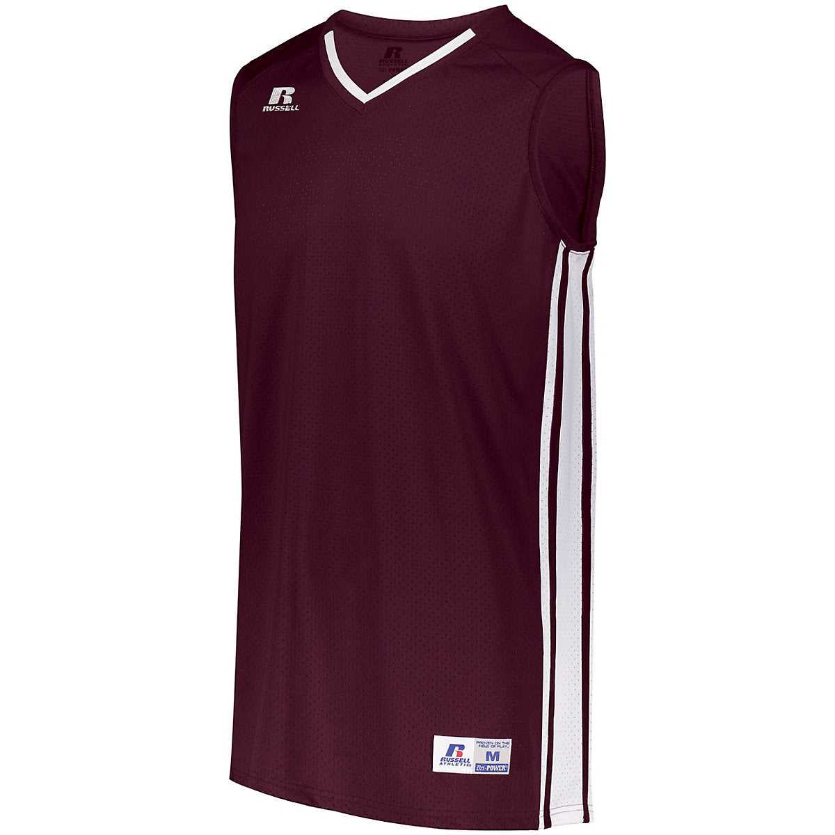Russell 4B1VTB Youth Legacy Basketball Jersey - Maroon White - HIT a Double