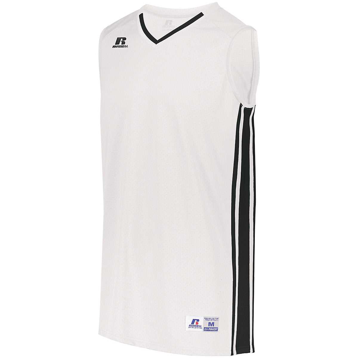 Russell 4B1VTB Youth Legacy Basketball Jersey - White Black - HIT a Double