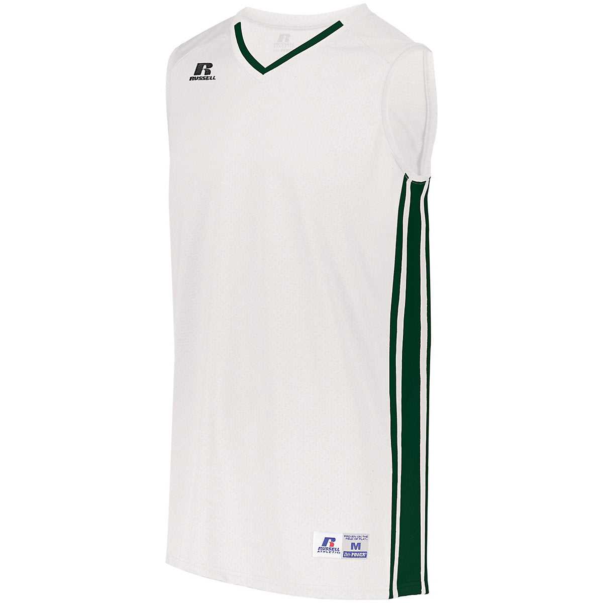 Russell 4B1VTB Youth Legacy Basketball Jersey - White Dark Green - HIT a Double