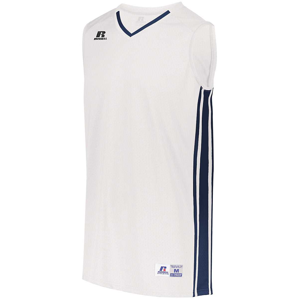 Russell 4B1VTB Youth Legacy Basketball Jersey - White Navy - HIT a Double