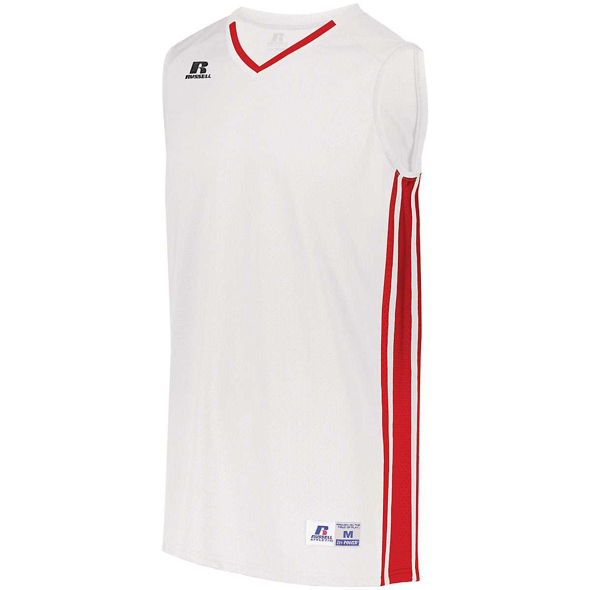 Russell 4B1VTB Youth Legacy Basketball Jersey - White True Red - HIT a Double