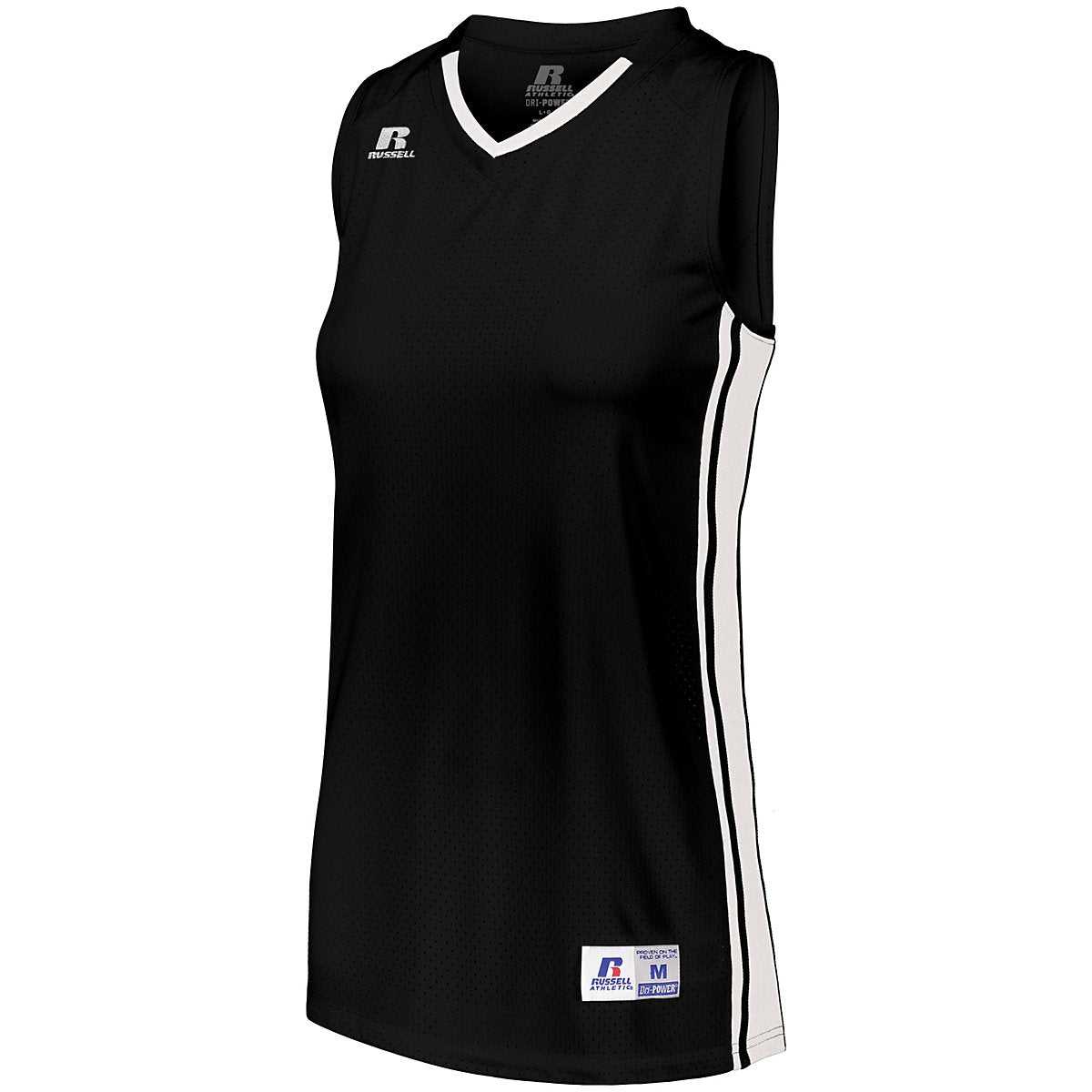 Russell 4B1VTX Ladies Legacy Basketball Jersey - Black White - HIT a Double