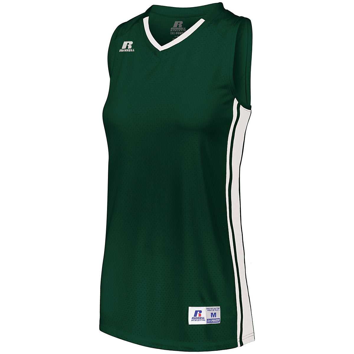 Russell 4B1VTX Ladies Legacy Basketball Jersey - Dark Green White - HIT a Double
