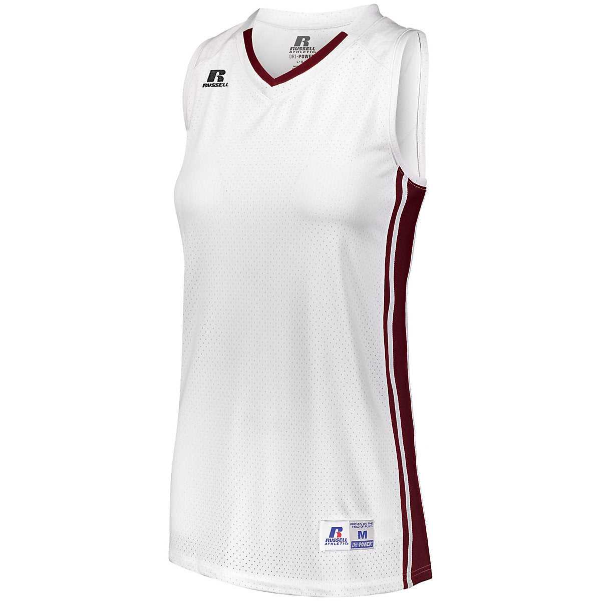 Russell 4B1VTX Ladies Legacy Basketball Jersey - White Cardinal - HIT a Double