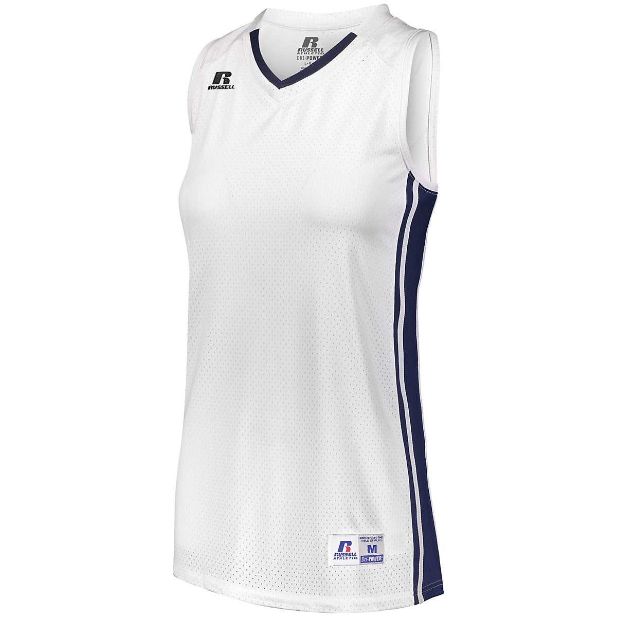 Russell 4B1VTX Ladies Legacy Basketball Jersey - White Navy - HIT a Double