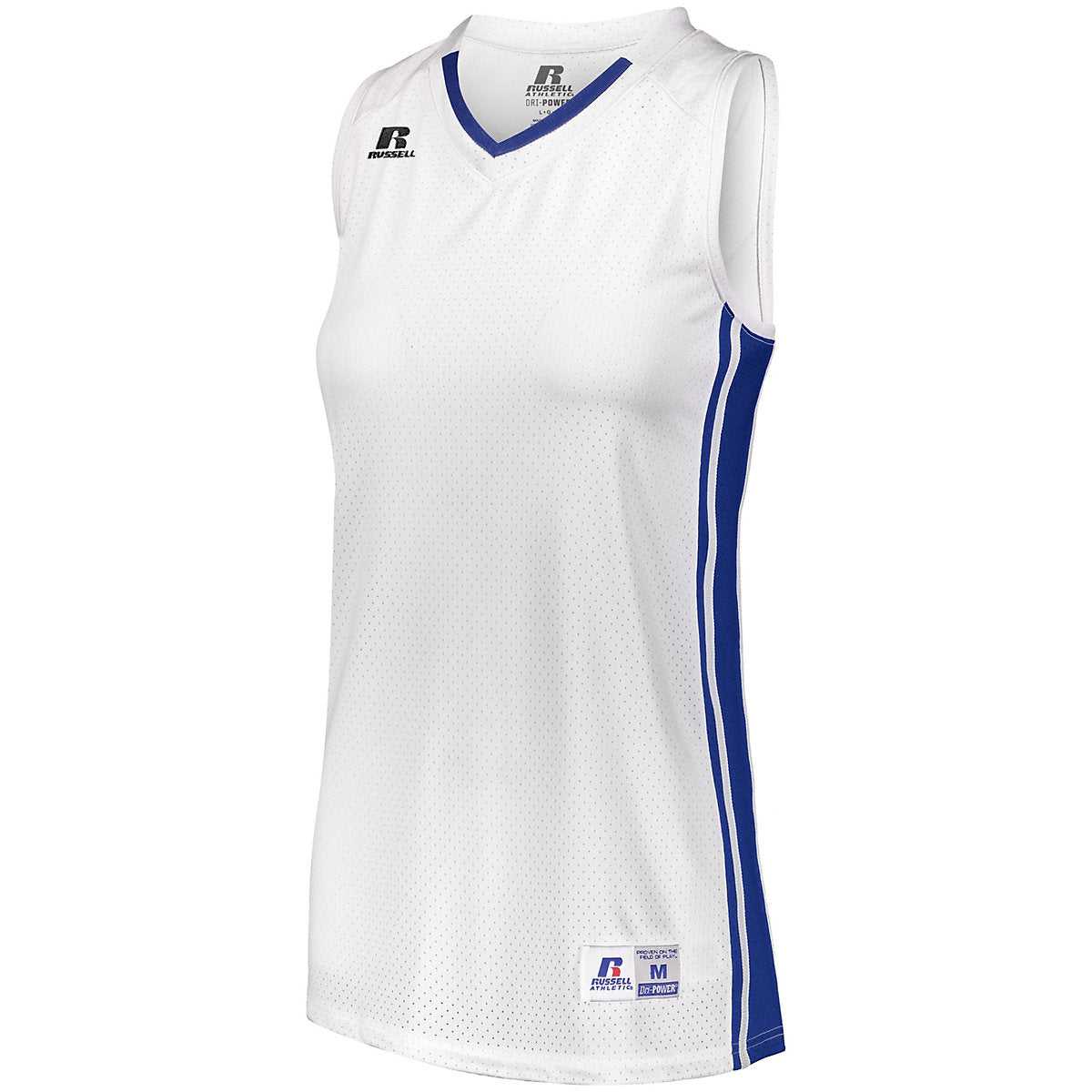 Russell 4B1VTX Ladies Legacy Basketball Jersey - White Royal - HIT a Double