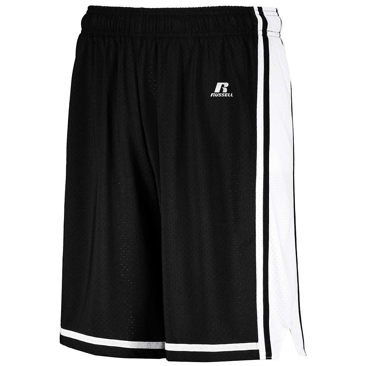 Russell 4B2VTB Youth Legacy Basketball Shorts - Black White - HIT a Double