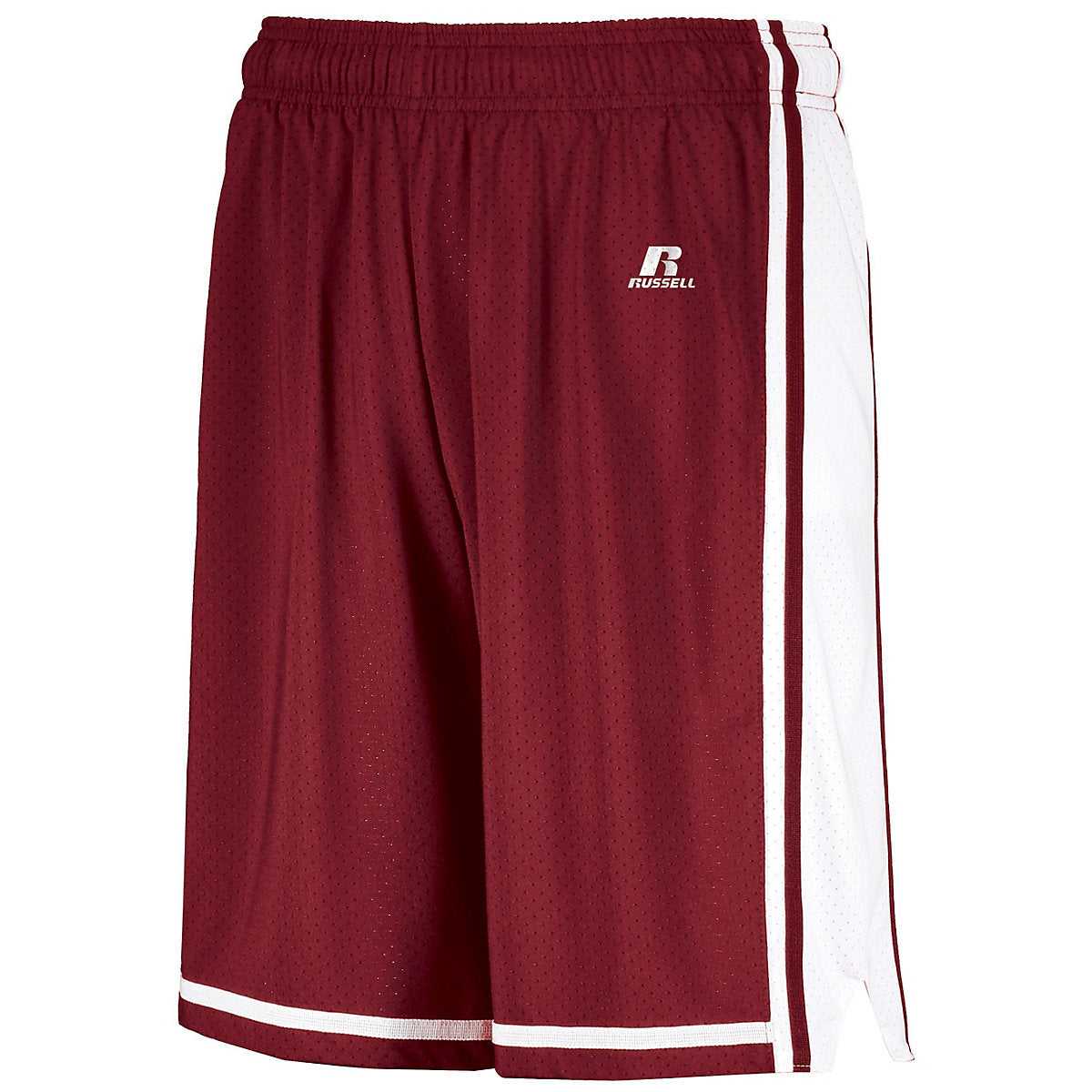 Russell 4B2VTB Youth Legacy Basketball Shorts - Cardinal White - HIT a Double