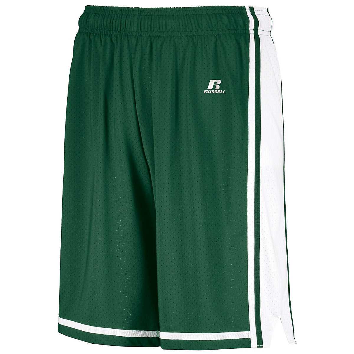 Russell 4B2VTB Youth Legacy Basketball Shorts - Dark Green White - HIT a Double