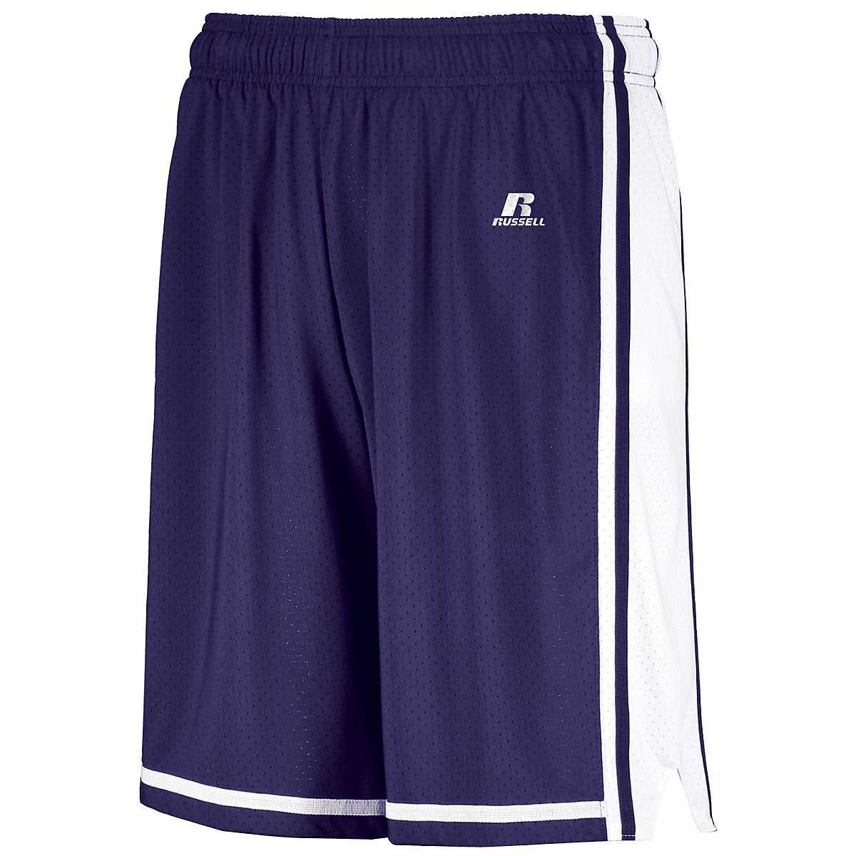 Russell 4B2VTB Youth Legacy Basketball Shorts - Purple White - HIT a Double