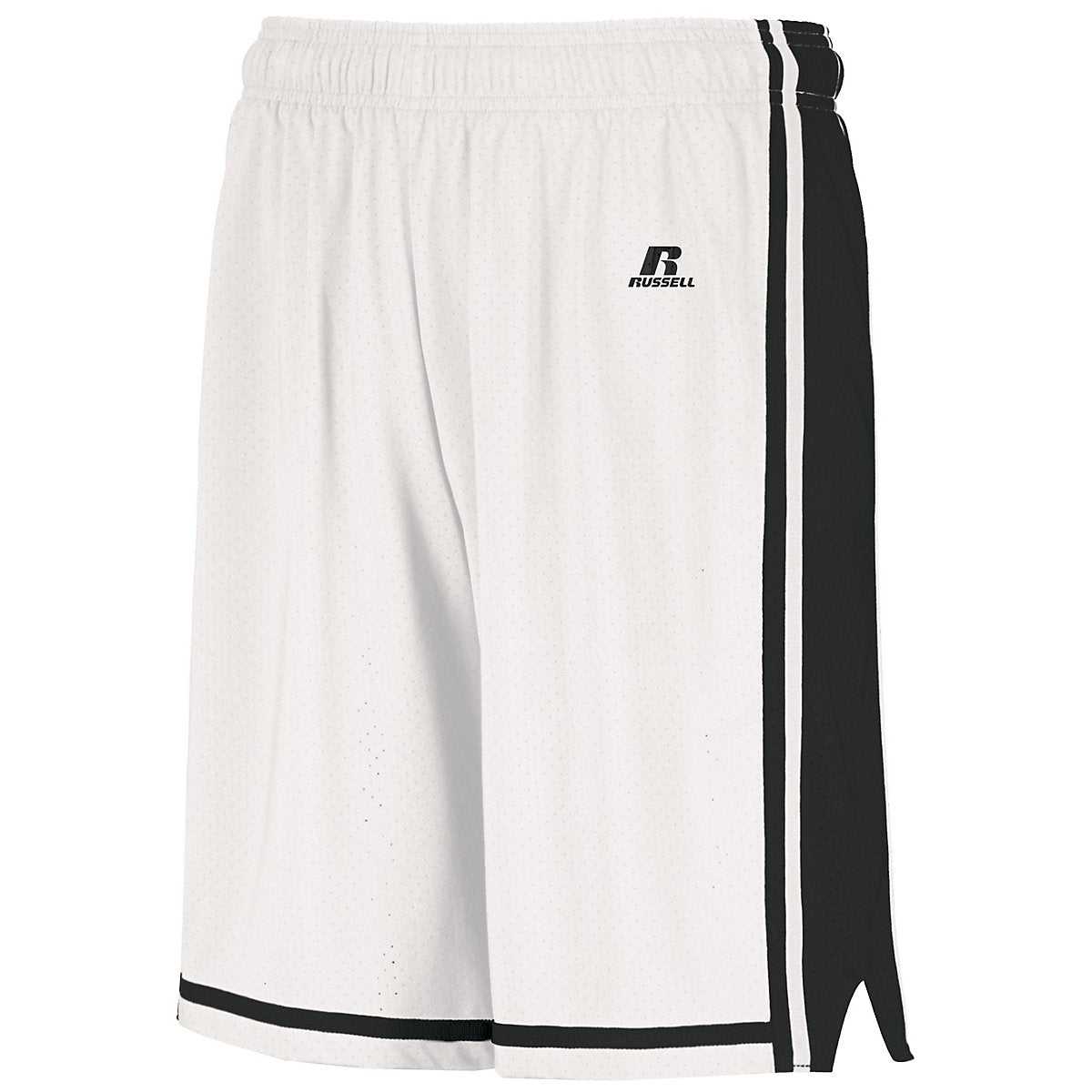 Russell 4B2VTB Youth Legacy Basketball Shorts - White Black - HIT a Double