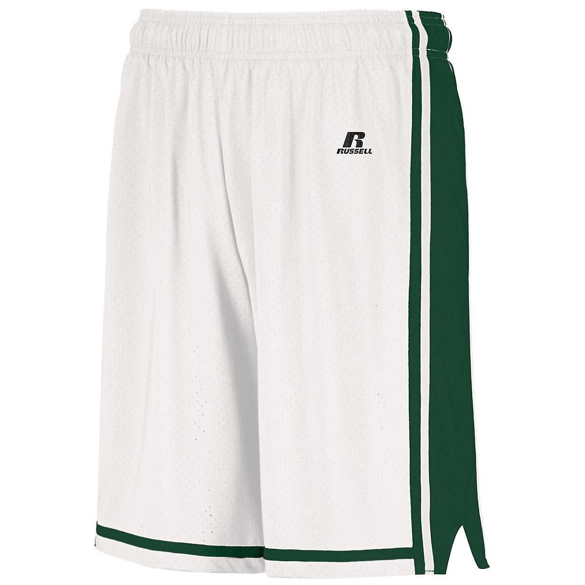 Russell 4B2VTB Youth Legacy Basketball Shorts - White Dark Green - HIT a Double
