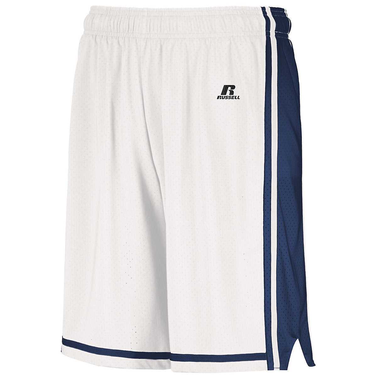 Russell 4B2VTB Youth Legacy Basketball Shorts - White Navy - HIT a Double