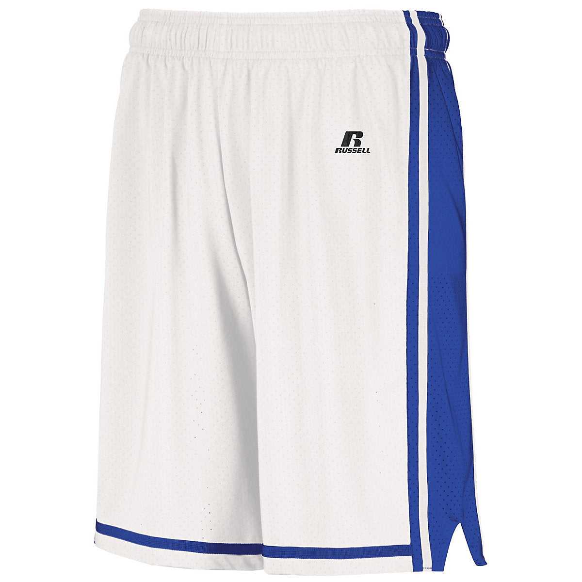 Russell 4B2VTB Youth Legacy Basketball Shorts - White Royal - HIT a Double