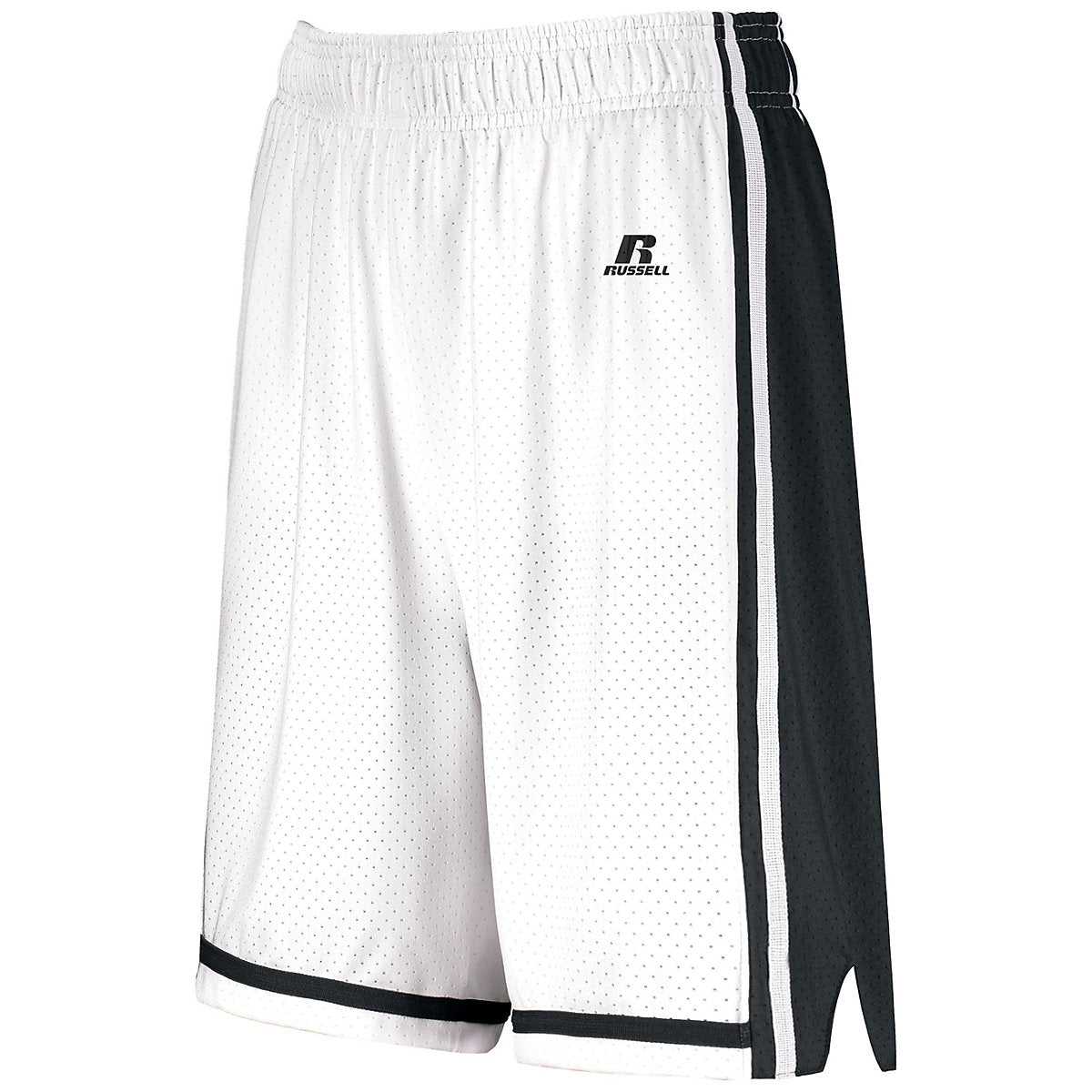 Russell 4B2VTX Ladies Legacy Basketball Shorts - White Black - HIT a Double