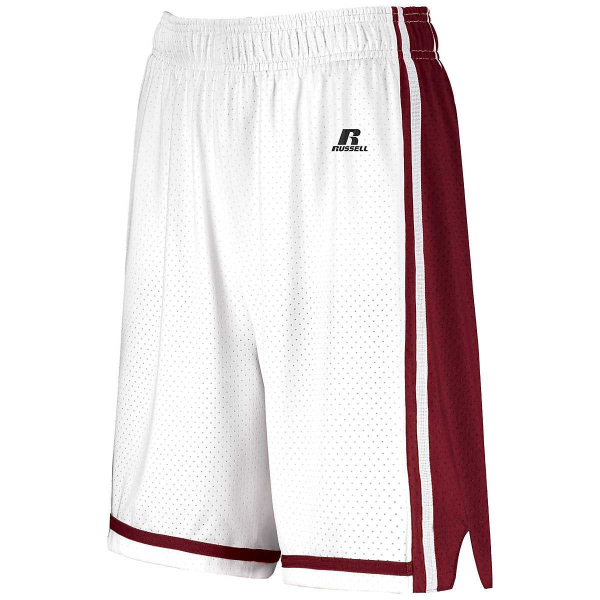 Russell 4B2VTX Ladies Legacy Basketball Shorts - White Cardinal - HIT a Double