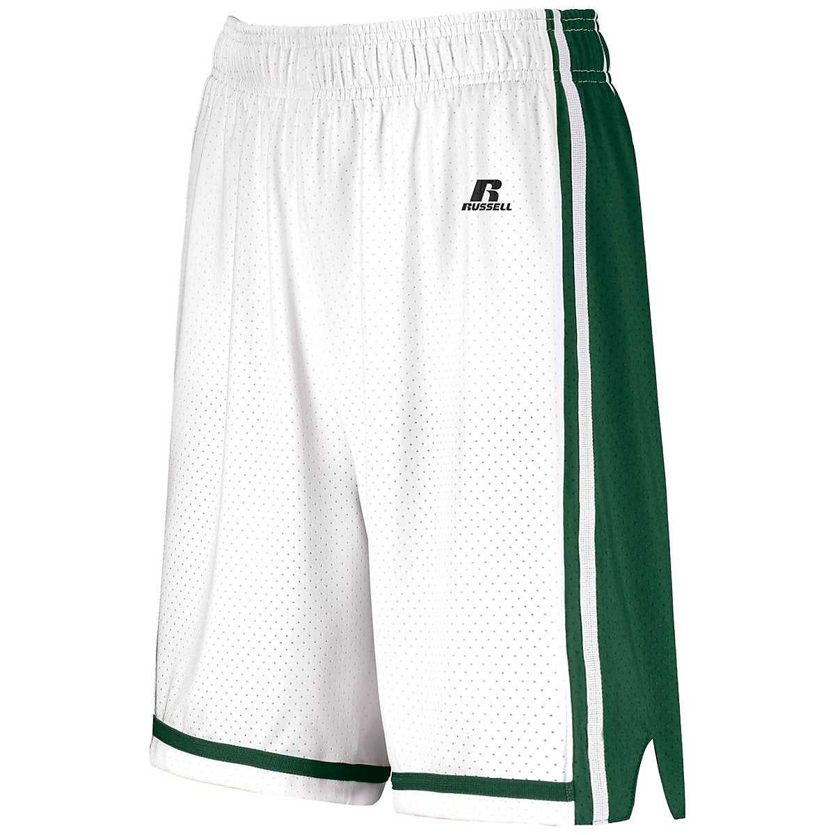 Russell 4B2VTX Ladies Legacy Basketball Shorts - White Dark Green - HIT a Double