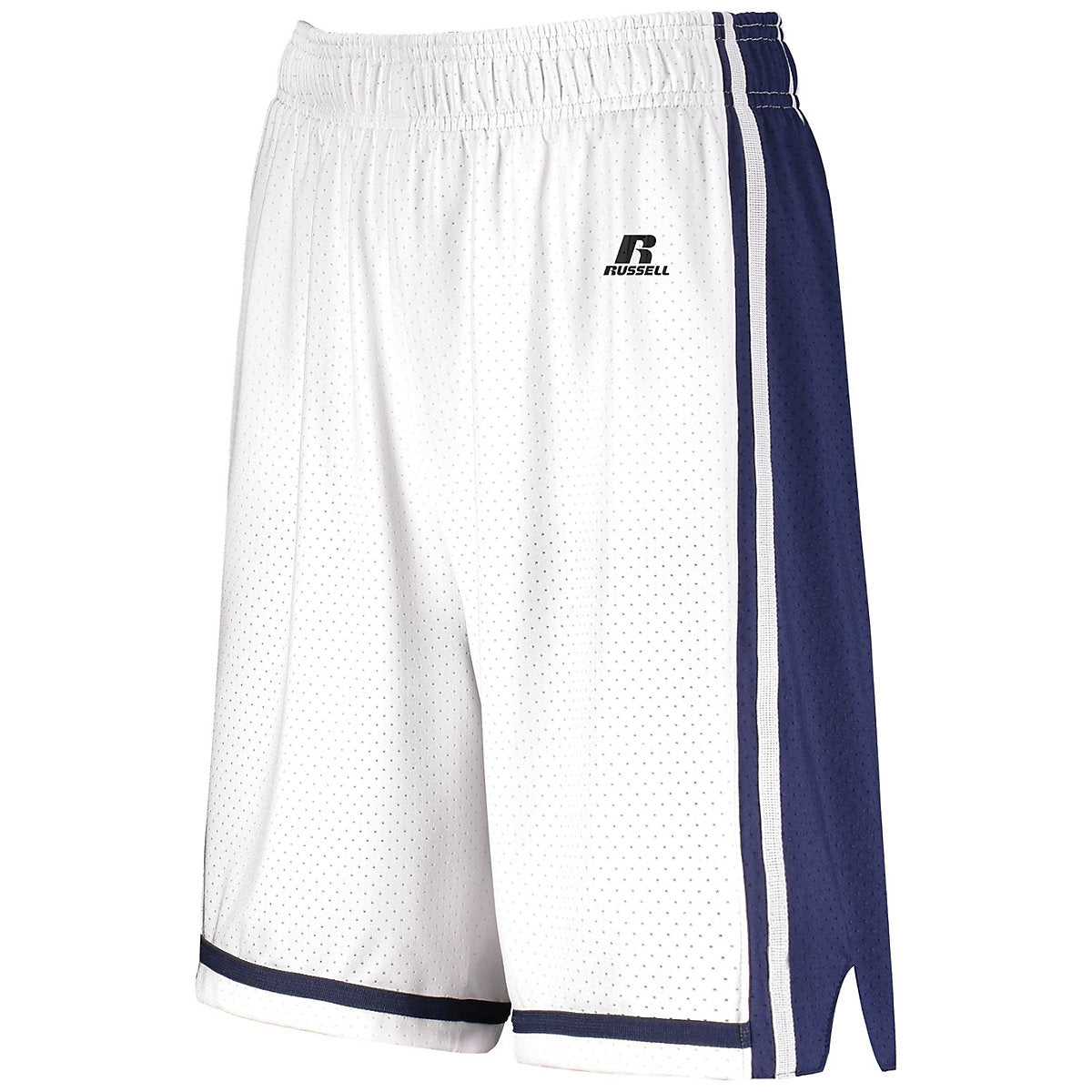 Russell 4B2VTX Ladies Legacy Basketball Shorts - White Navy - HIT a Double
