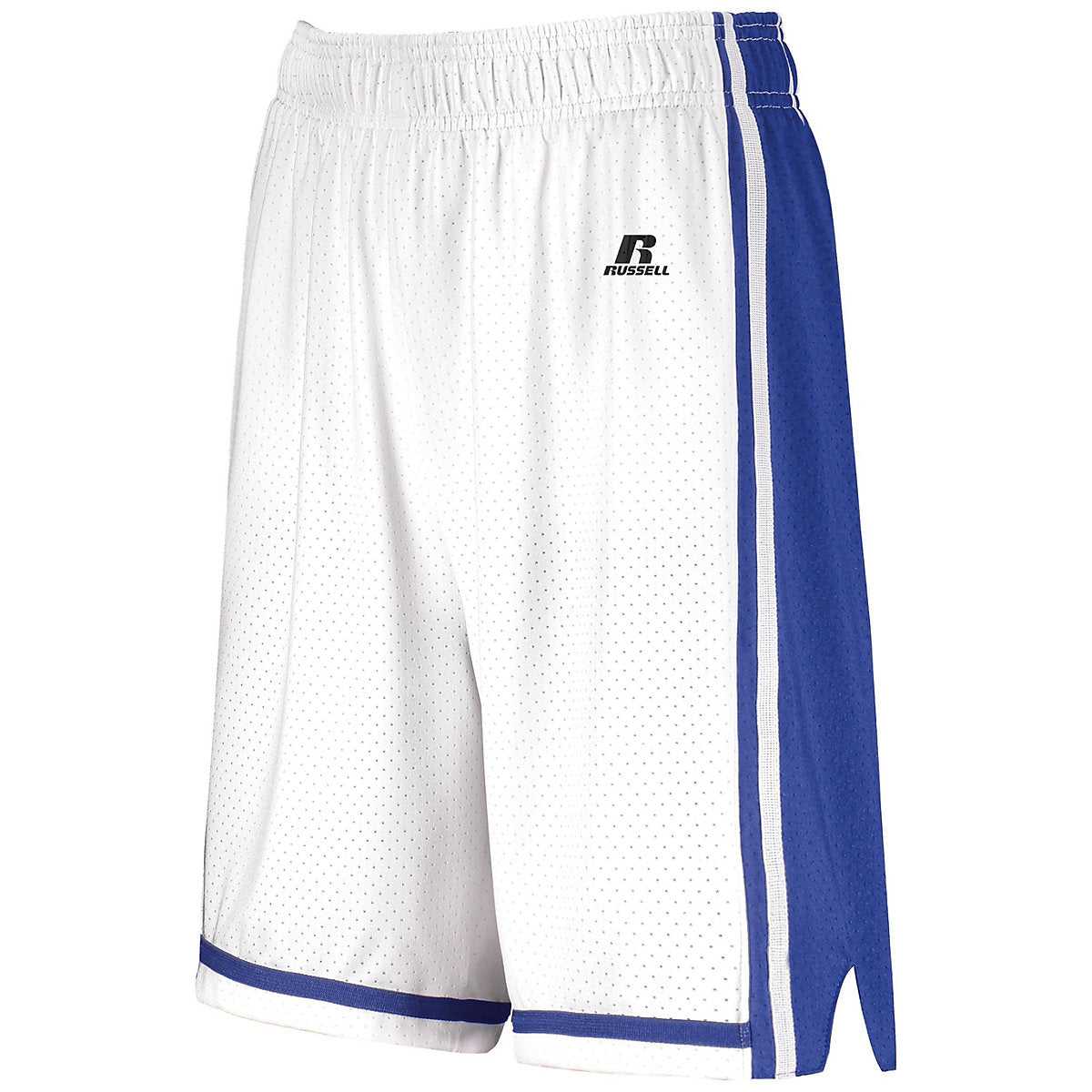 Russell 4B2VTX Ladies Legacy Basketball Shorts - White Royal - HIT a Double