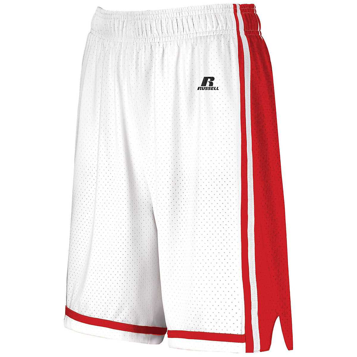 Russell 4B2VTX Ladies Legacy Basketball Shorts - White True Red - HIT a Double
