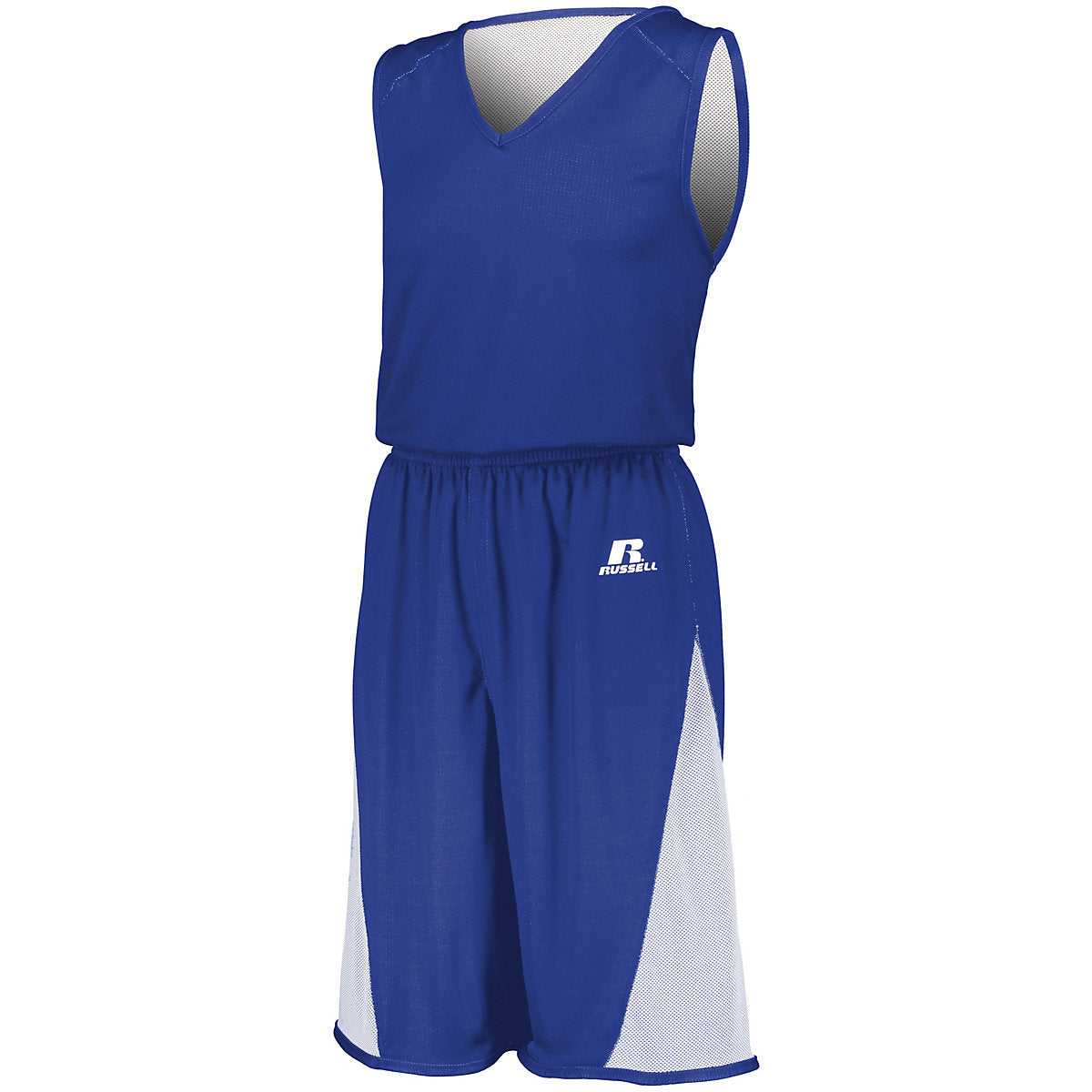 Russell 5R5DLB Youth Undivided Single Ply Reversible Jersey - Royal White - HIT a Double