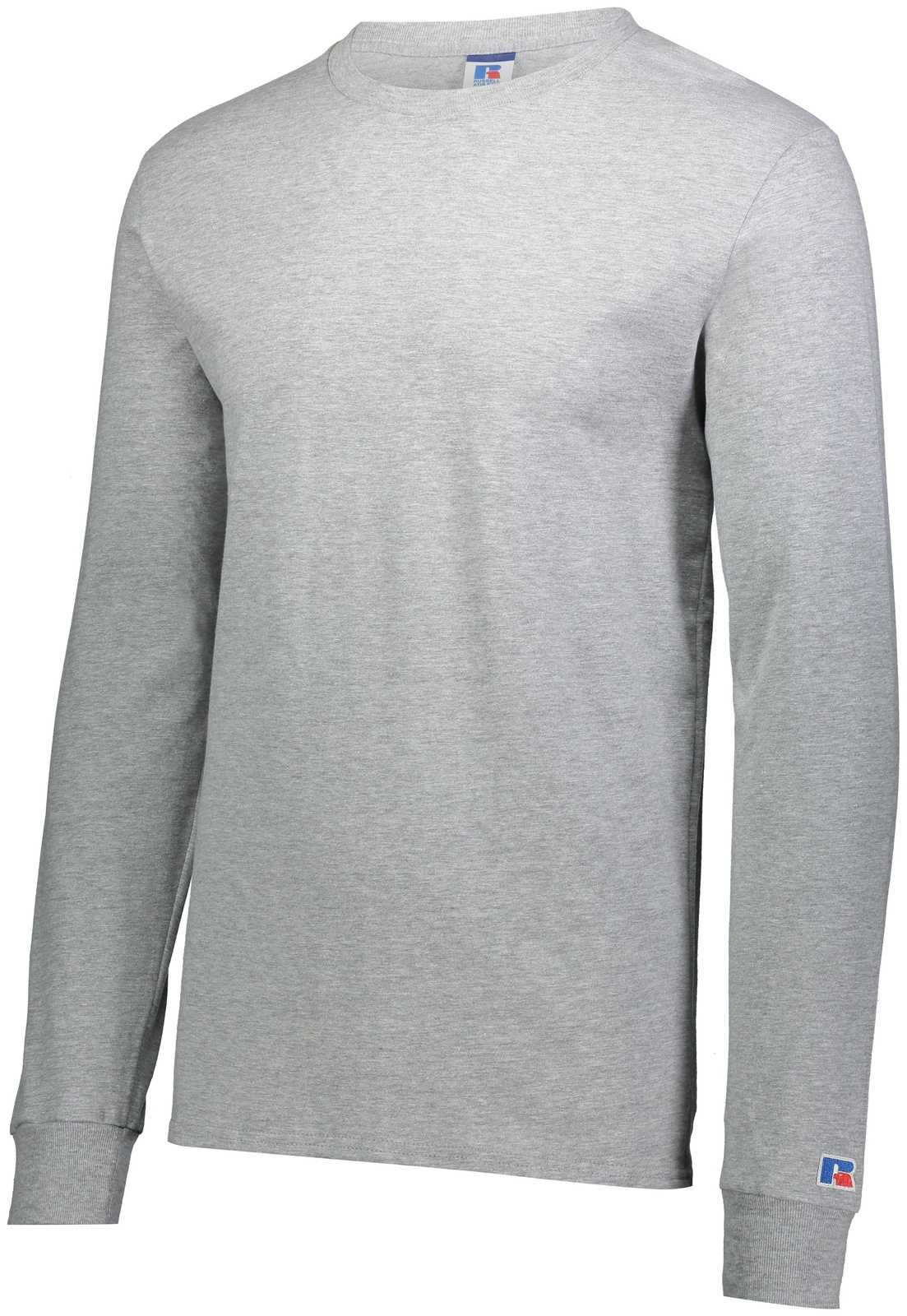 Russell 600LS Cotton Classic Long Sleeve Tee - Athletic Heather - HIT a Double