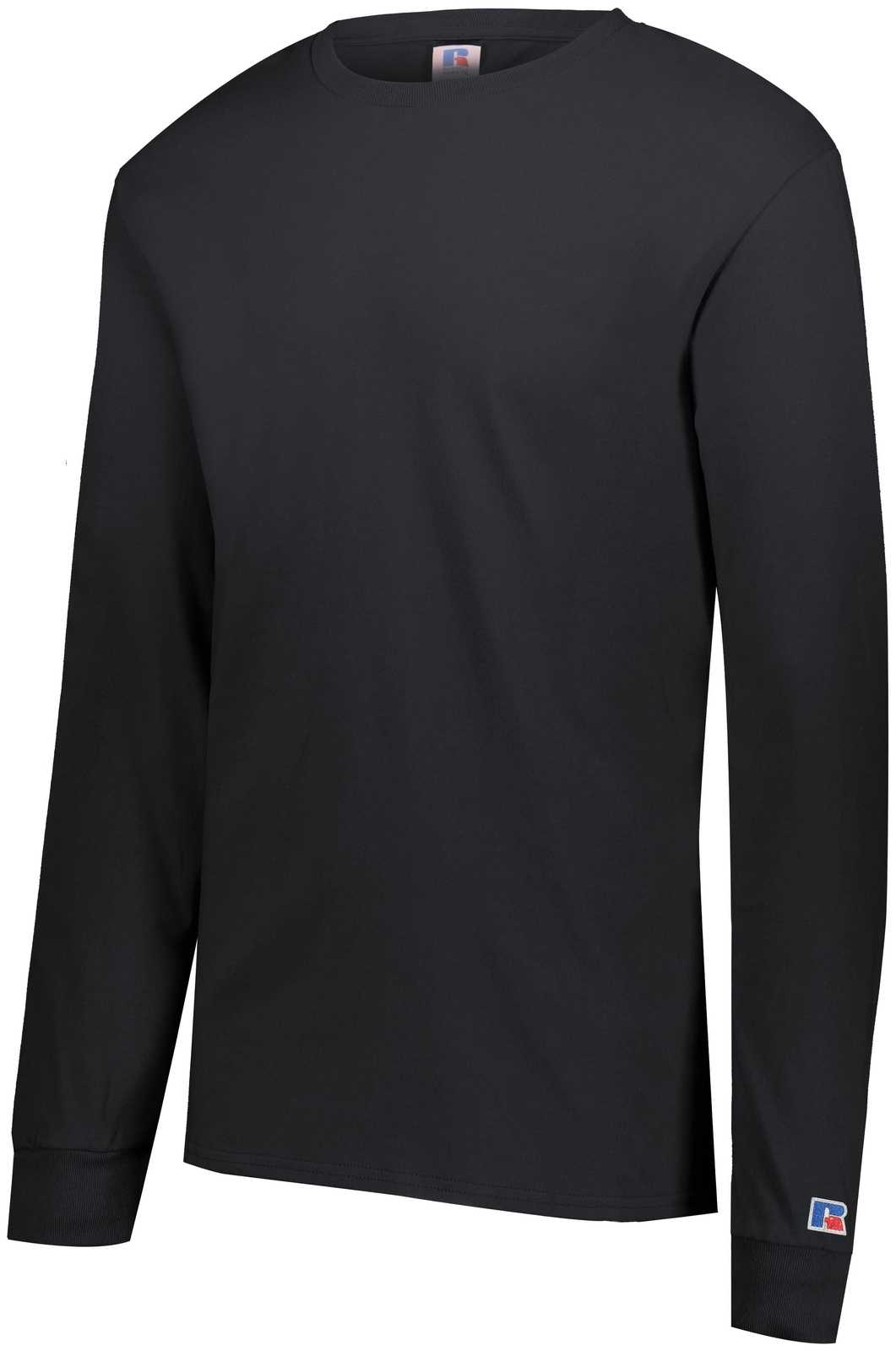 Russell 600LS Cotton Classic Long Sleeve Tee - Black Ink - HIT a Double