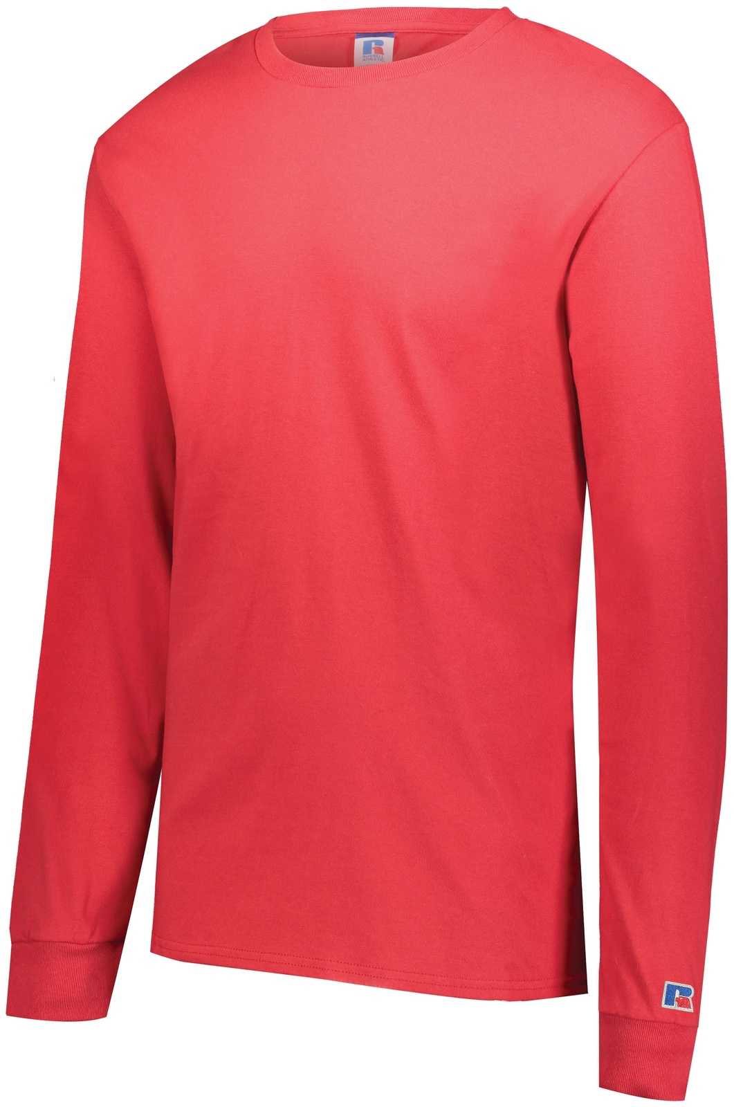 Russell 600LS Cotton Classic Long Sleeve Tee - True Red - HIT a Double