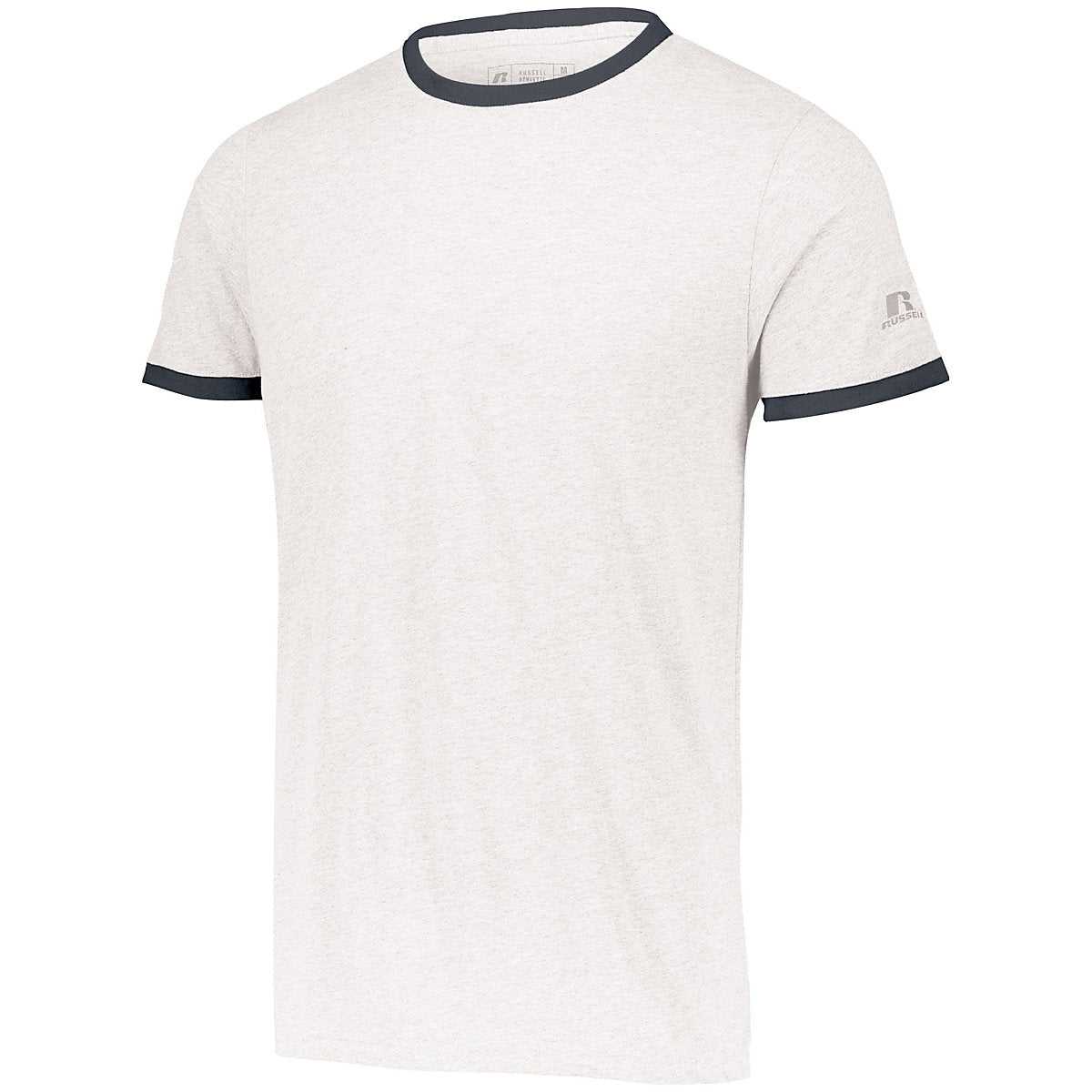 Russell 64RTTM Essential Ringer Tee - White Black Heather - HIT a Double