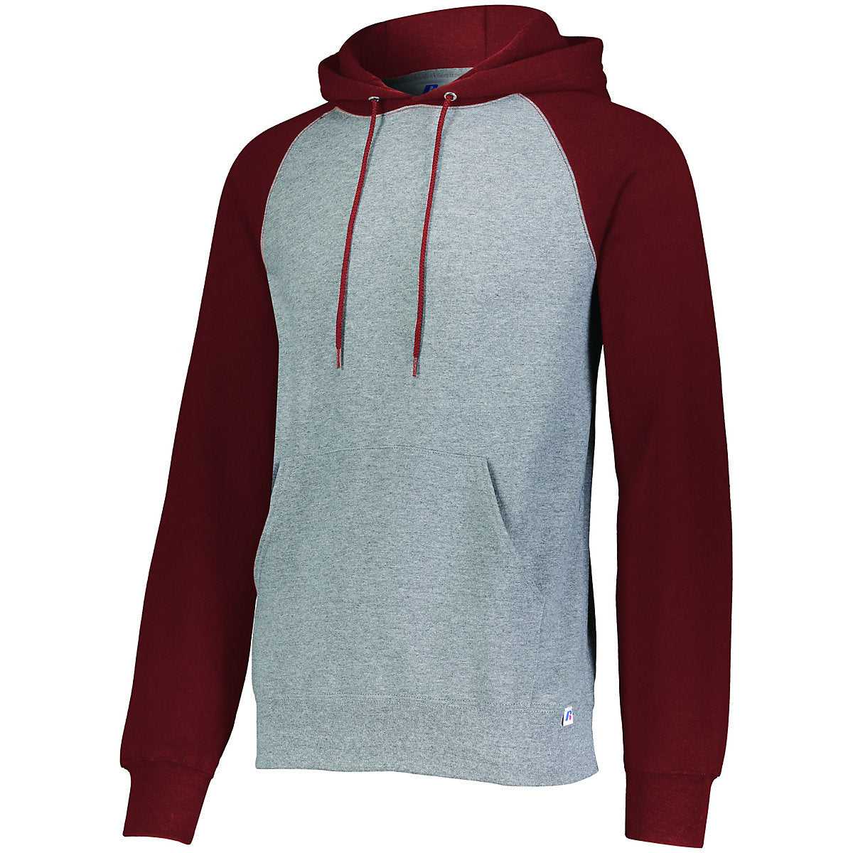 Russell 693HBM Dri-Power Fleece Colorblock Hoodie - Oxford True Red - HIT a Double
