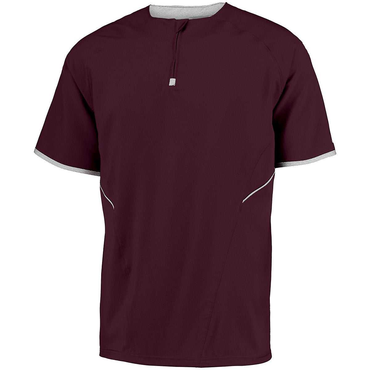 Russell 872RVM Short Sleeve Pullover - Maroon White - HIT a Double
