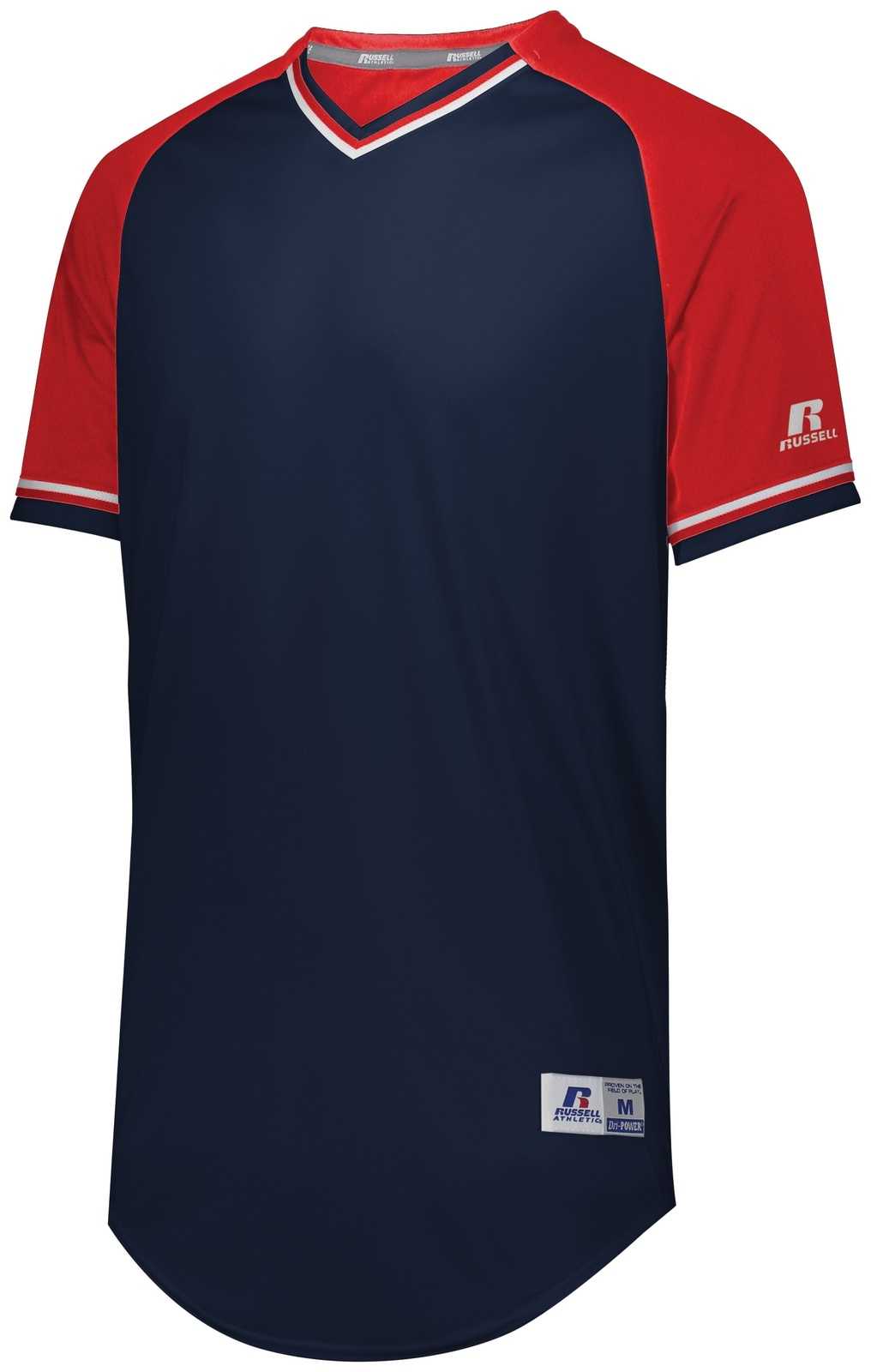 Russell R01X3B Youth Classic V-Neck Jersey - Navy True Red White - HIT a Double