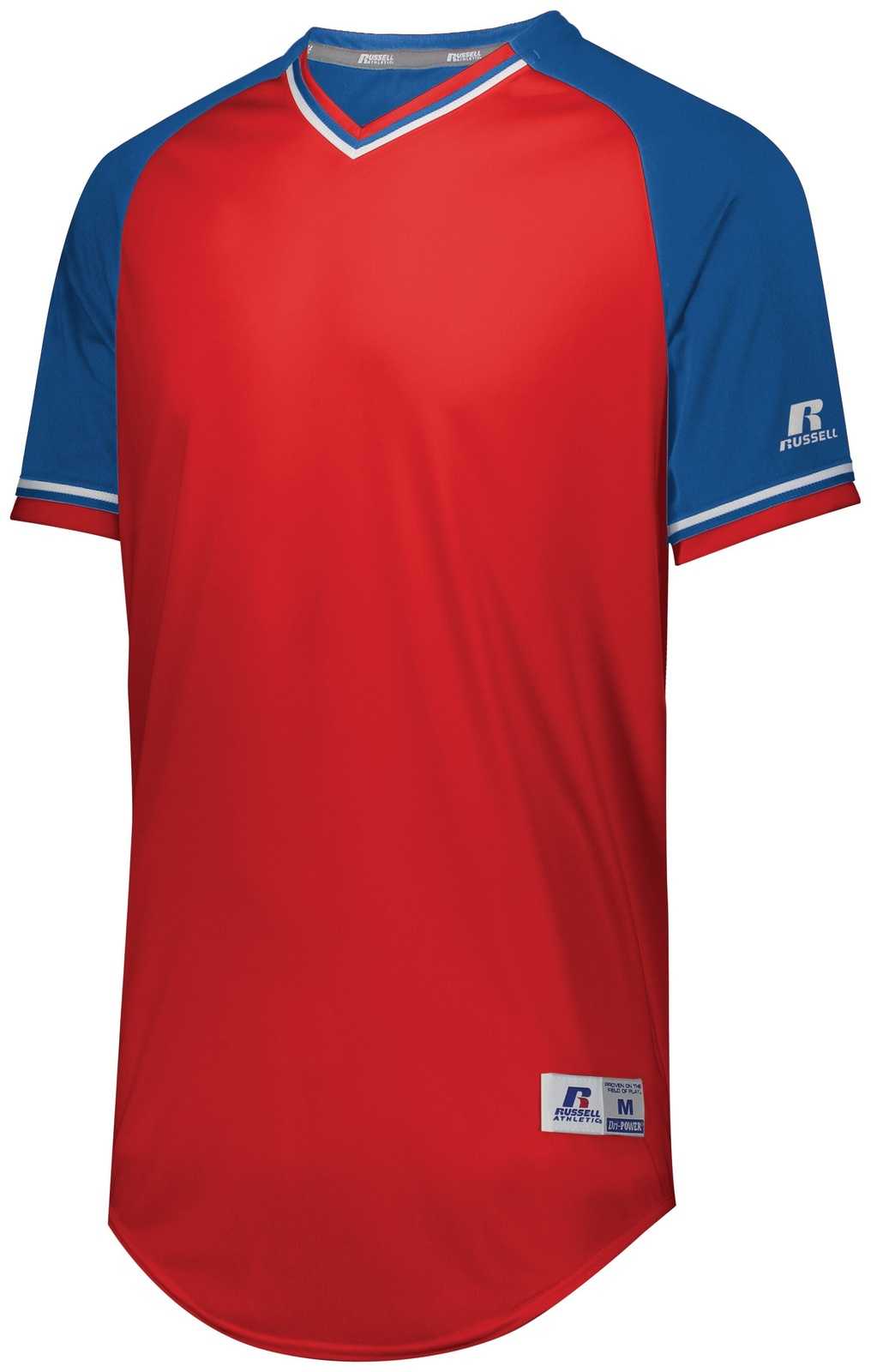 Russell R01X3B Youth Classic V-Neck Jersey - True Red Royal White - HIT a Double