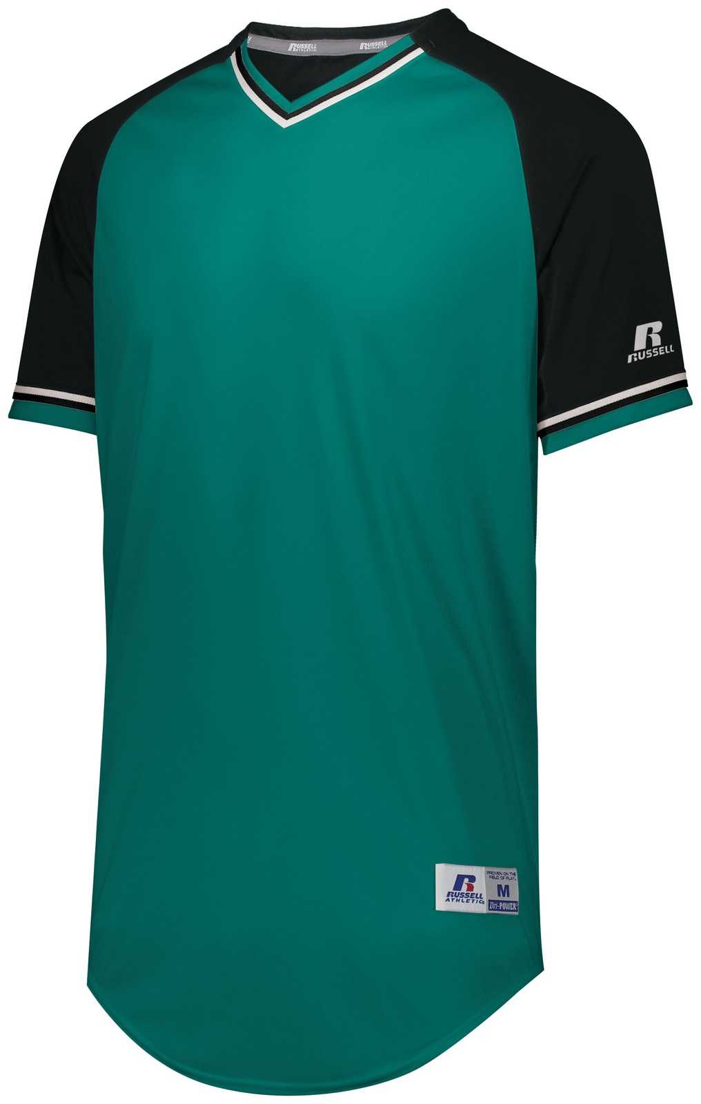 Russell R01X3M Classic V-Neck Jersey - Aqua Black White - HIT a Double