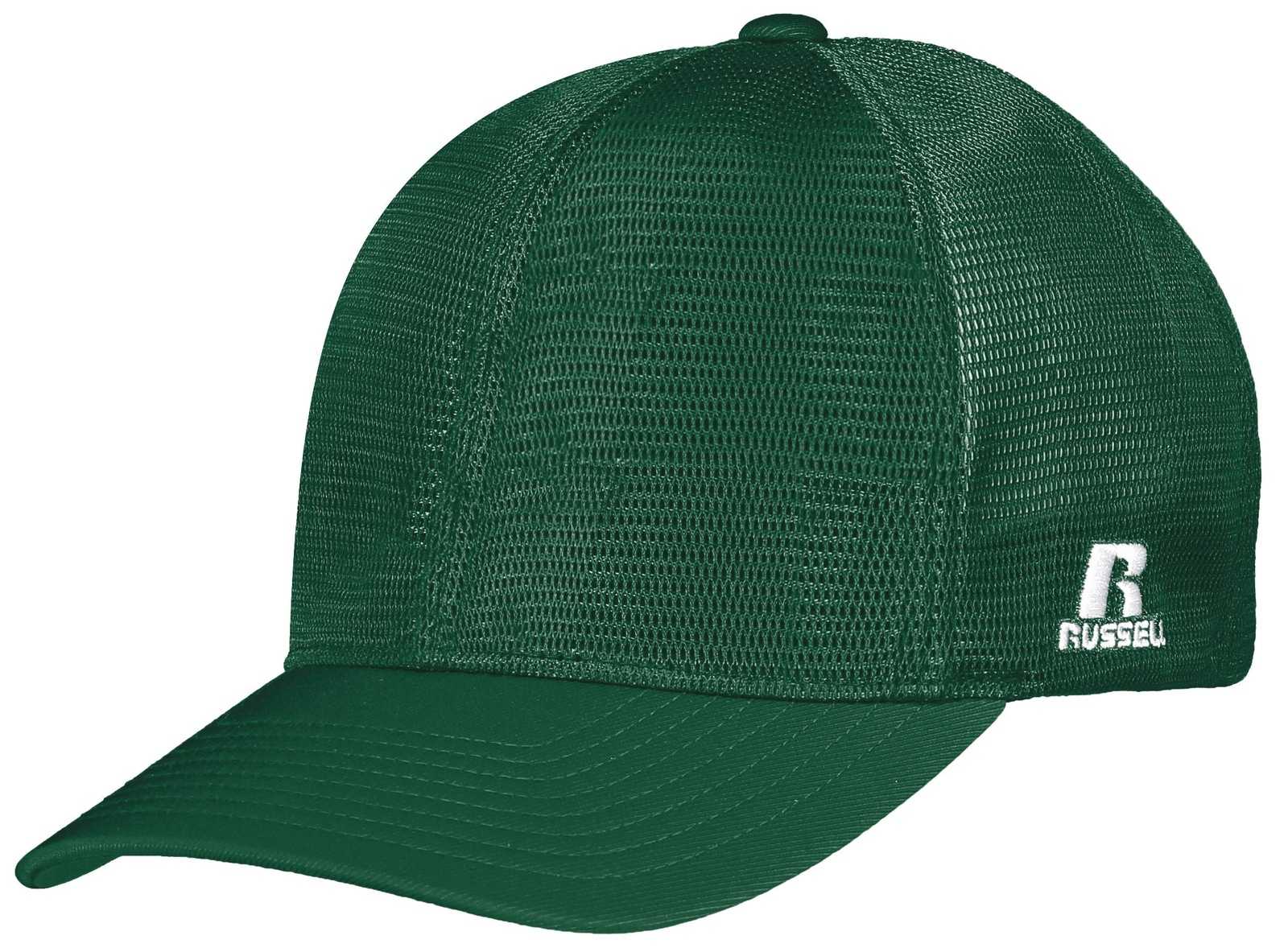 Russell R03MSB Youth Flexfit 360 Mesh Cap - Dark Green - HIT a Double