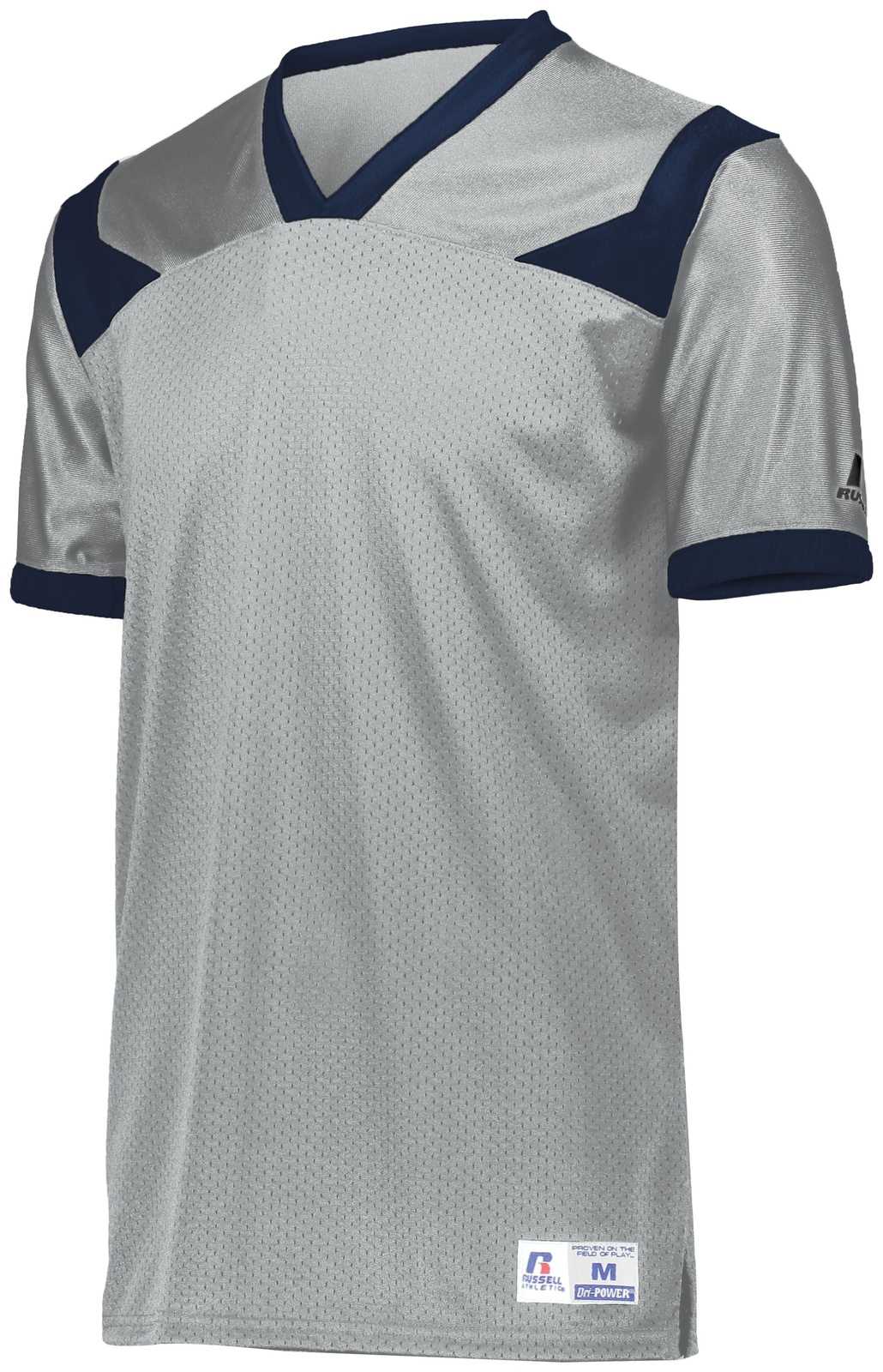 Russell R0493B Youth Phenom6 Flag Football Jersey - Grid Iron Silver Navy - HIT a Double