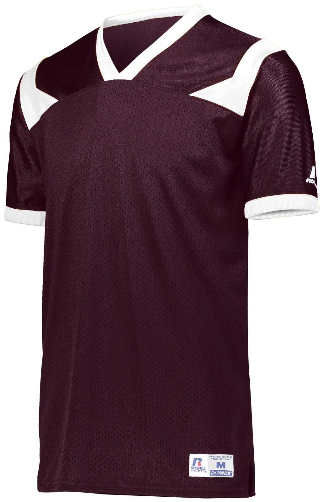 Russell R0493B Youth Phenom6 Flag Football Jersey - Maroon White - HIT a Double