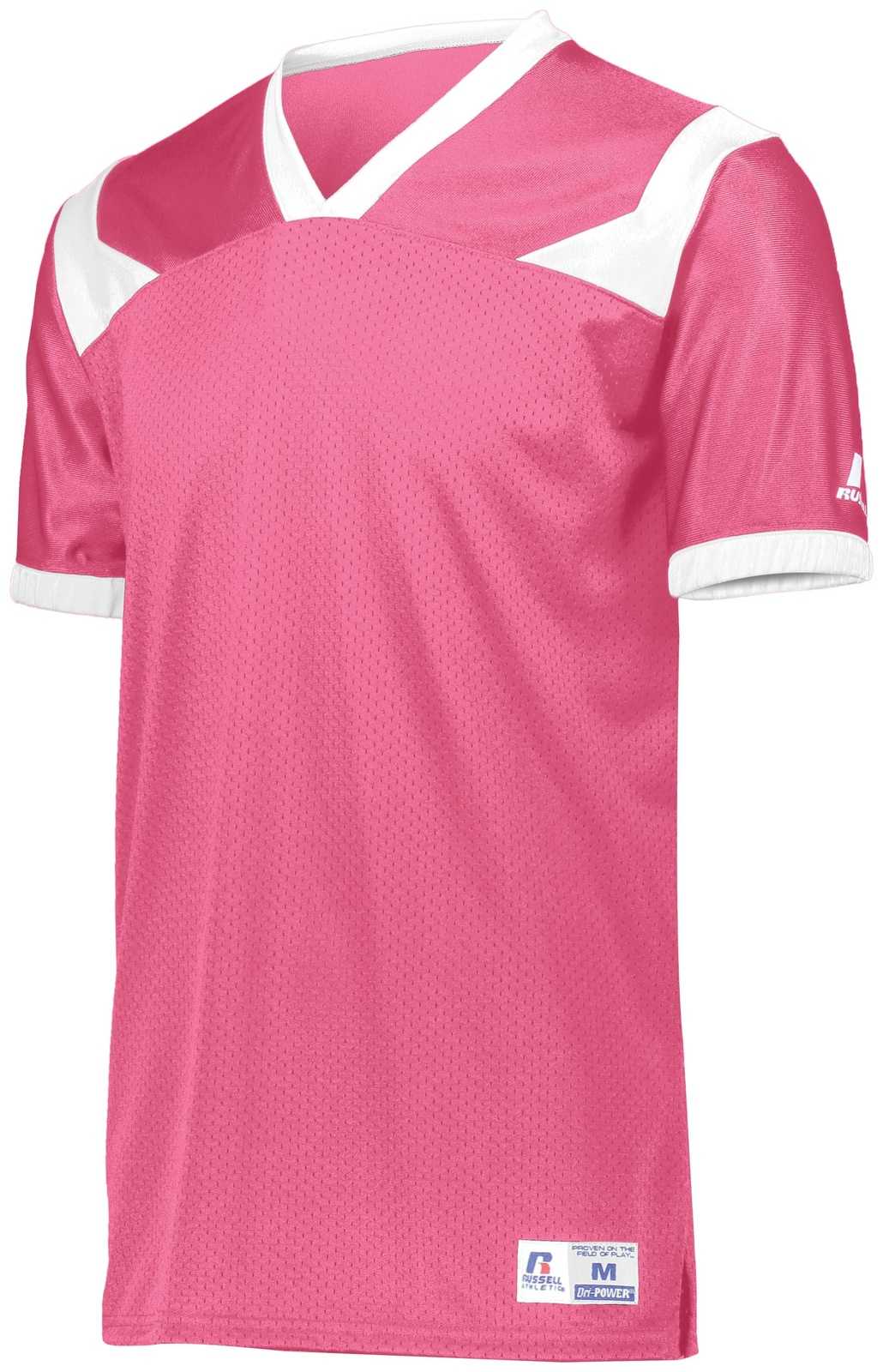 Russell R0493B Youth Phenom6 Flag Football Jersey - Watermelon Pink White - HIT a Double