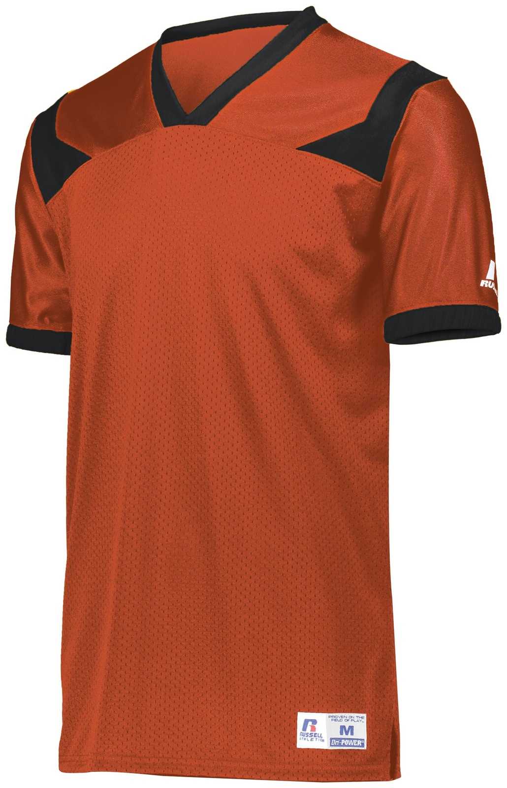 Russell R0493M Phenom6 Flag Football Jersey - Burnt Orange Black - HIT a Double