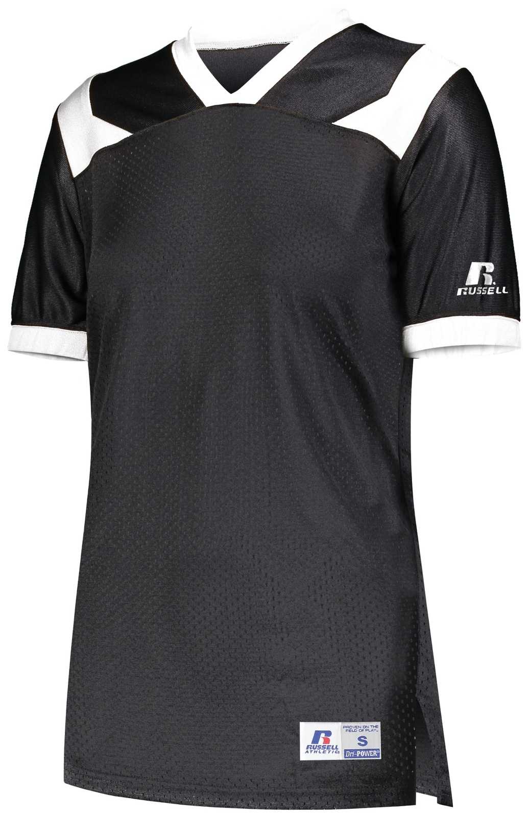 Russell R0493X Ladies Phenom6 Flag Football Jersey - Black White - HIT a Double