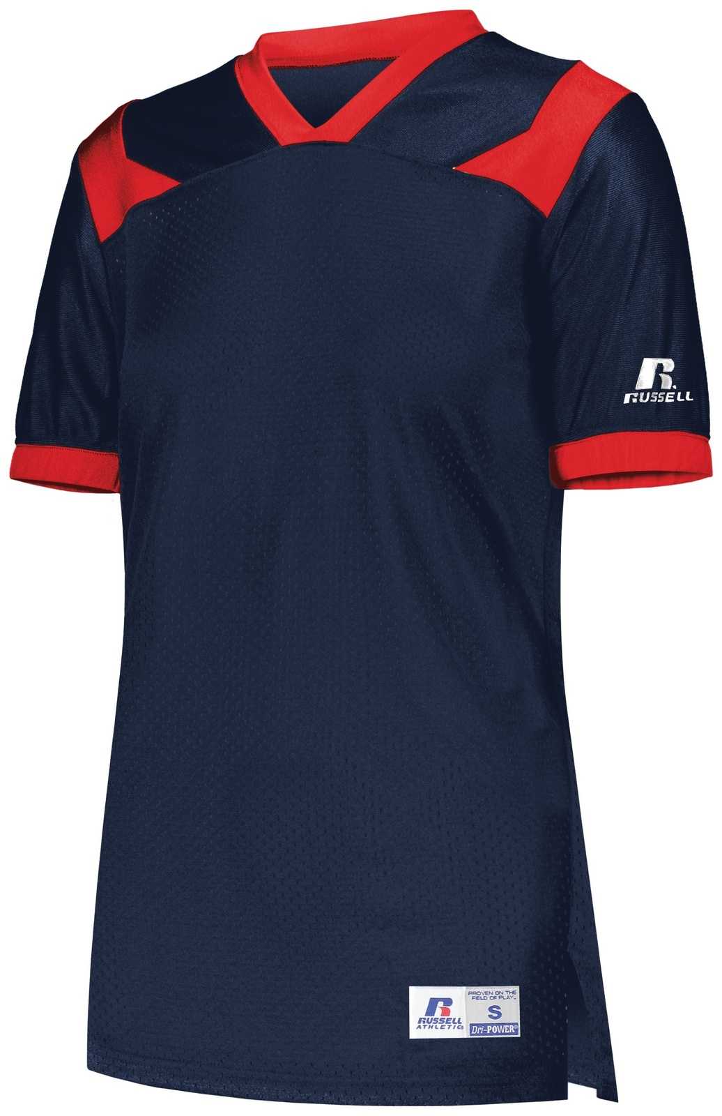 Russell R0493X Ladies Phenom6 Flag Football Jersey - Navy True Red - HIT a Double