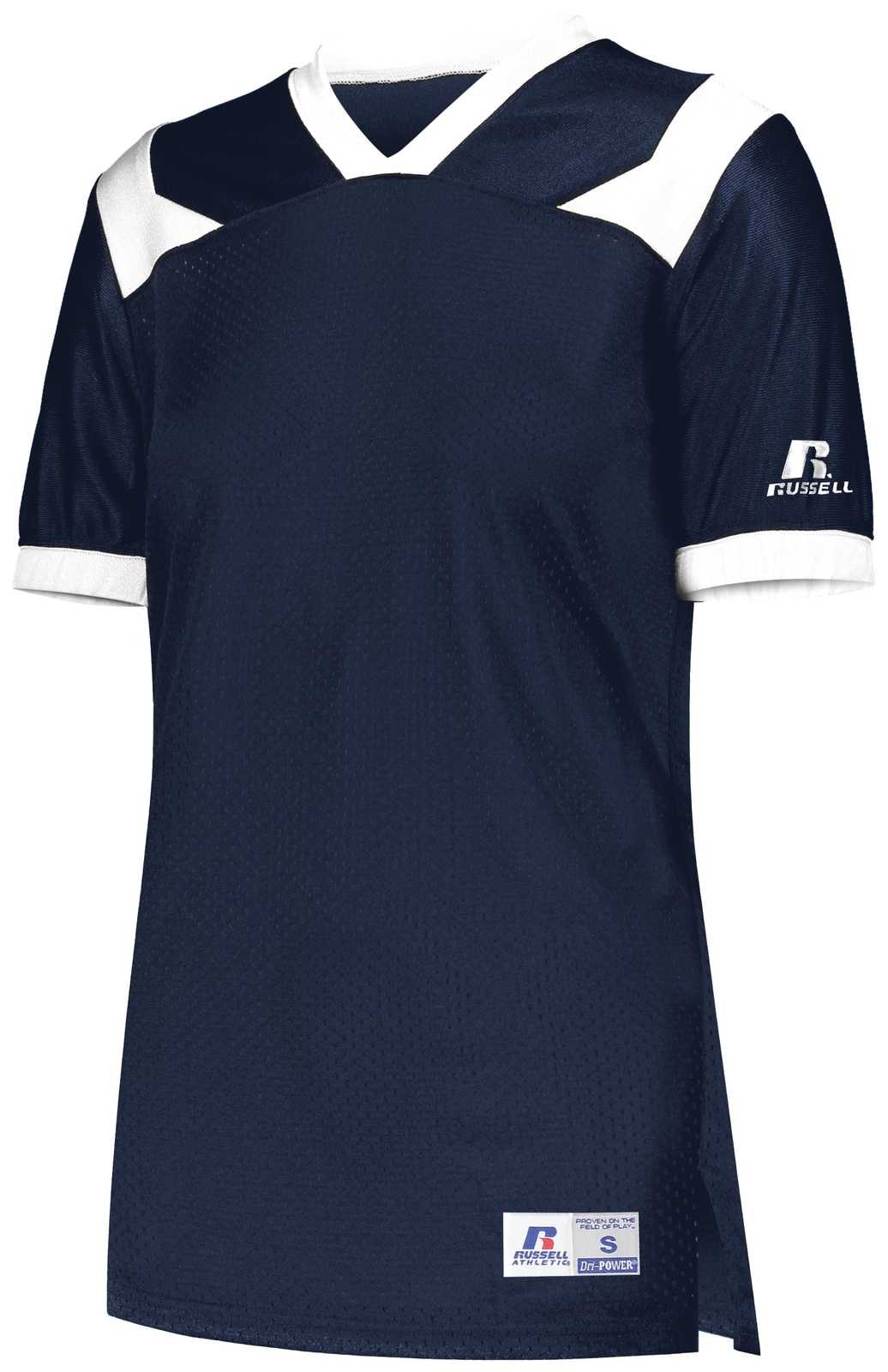 Russell R0493X Ladies Phenom6 Flag Football Jersey - Navy White - HIT a Double