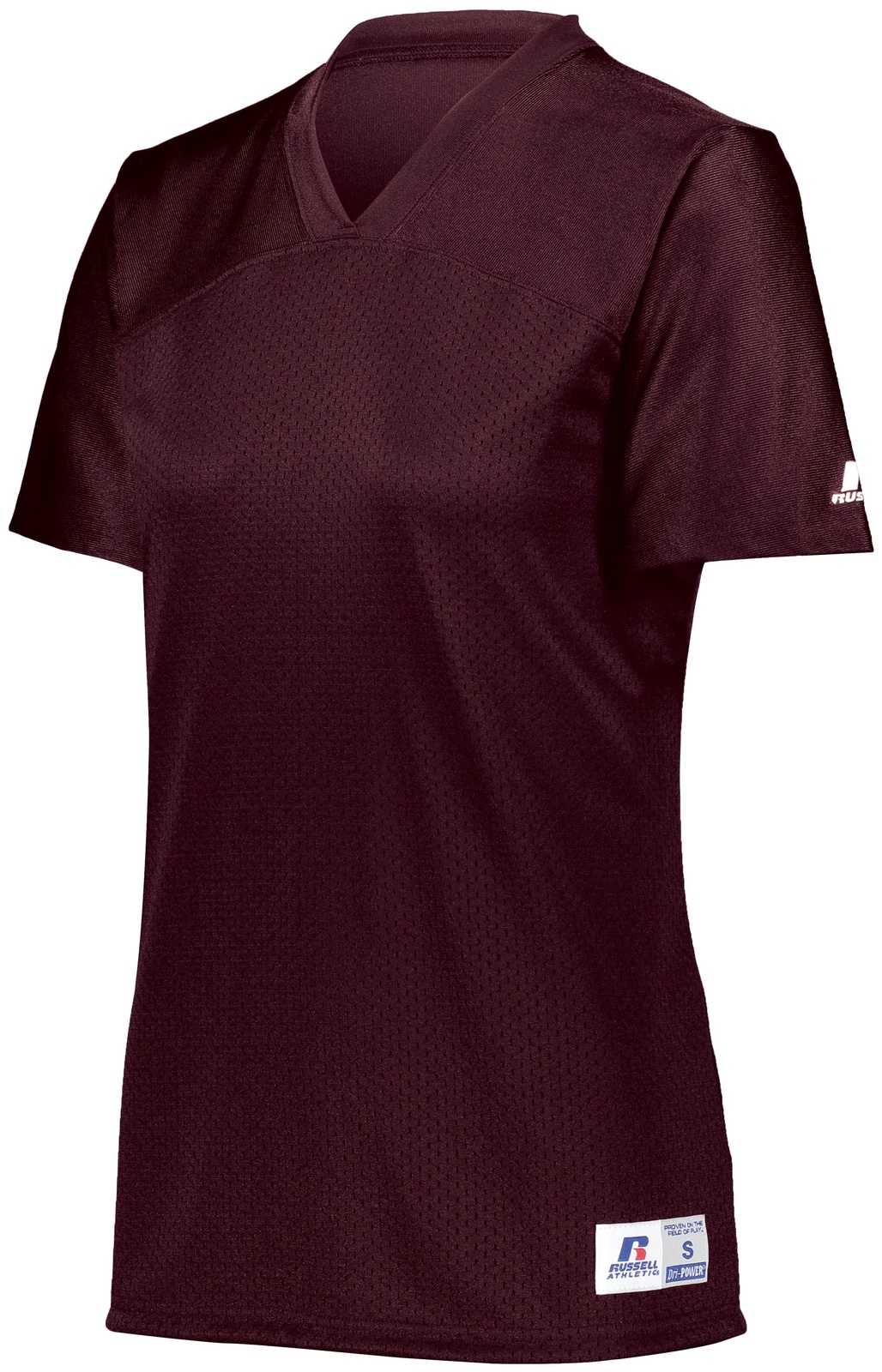 Russell R0593X Ladies Solid Flag Football Jersey - Maroon - HIT a Double
