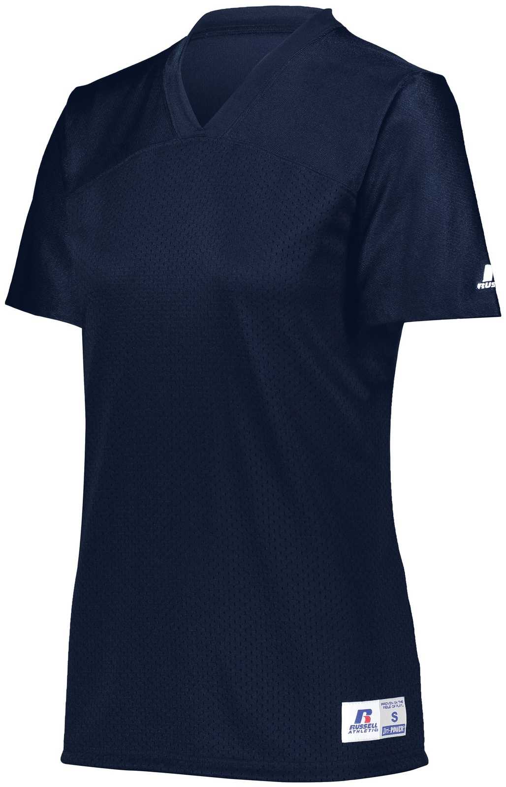 Russell R0593X Ladies Solid Flag Football Jersey - Navy - HIT a Double