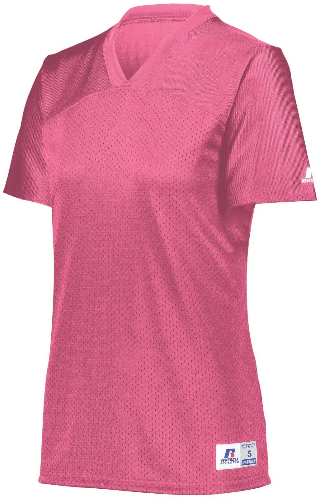 Russell R0593X Ladies Solid Flag Football Jersey - Watermelon Pink - HIT a Double